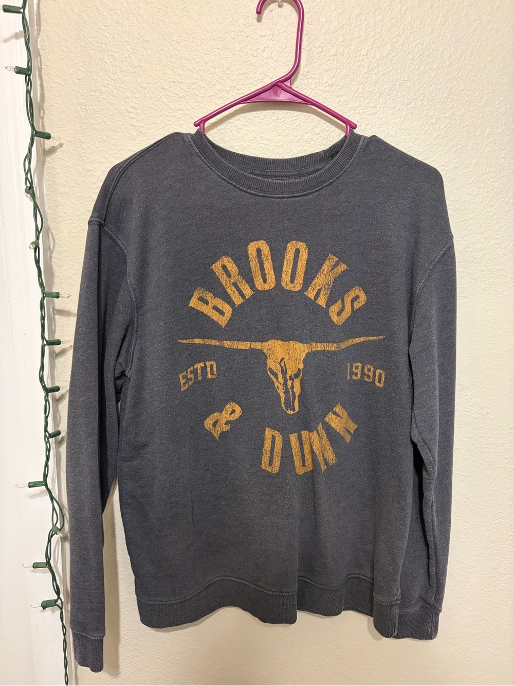Charcoal Crewneck Sweatshirt with Gold Logo